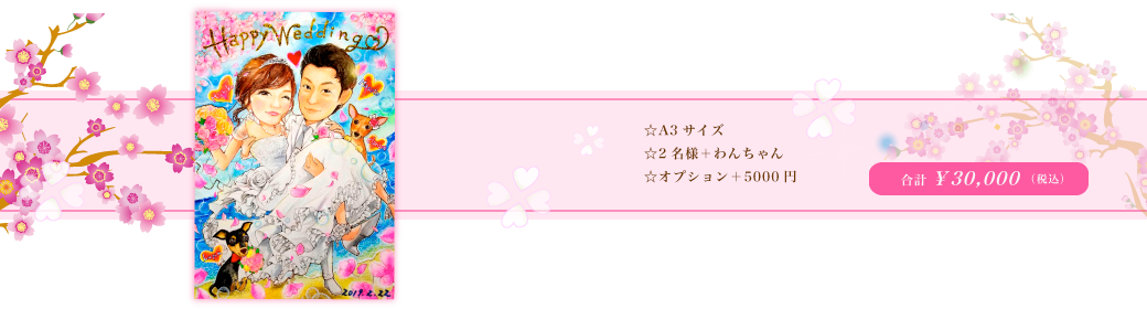 プレゼント似顔絵 ウェルカムボード 春 もんげ絵