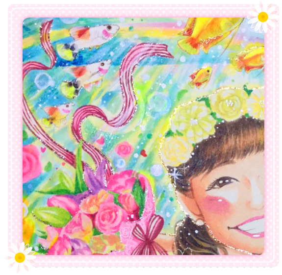 海の中のキラキラ感もラメで表現します